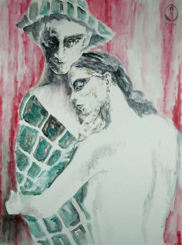 oil on paper - olio su carta di Piro